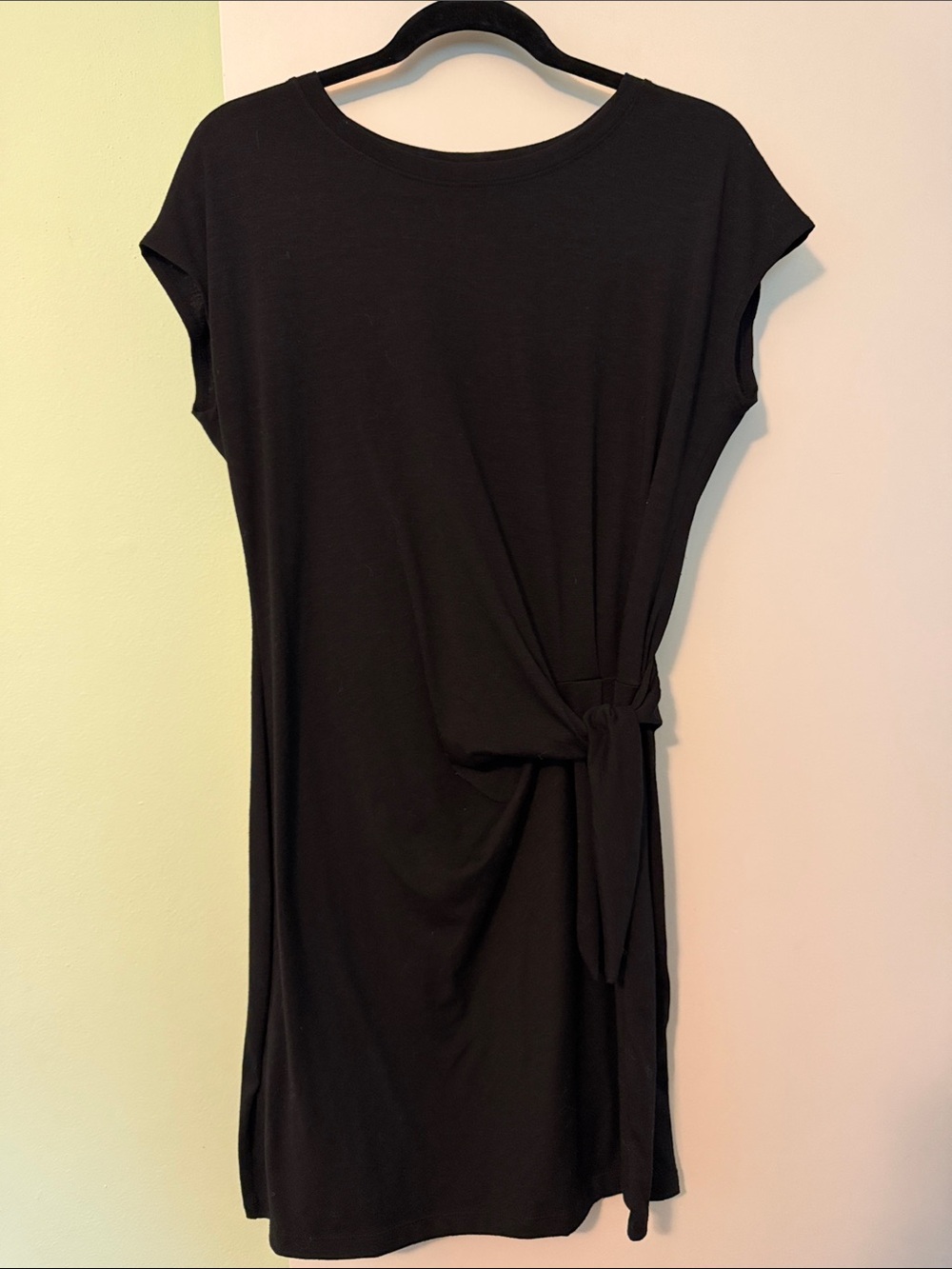 Black Side-Tie Knit Shift Dress - Women